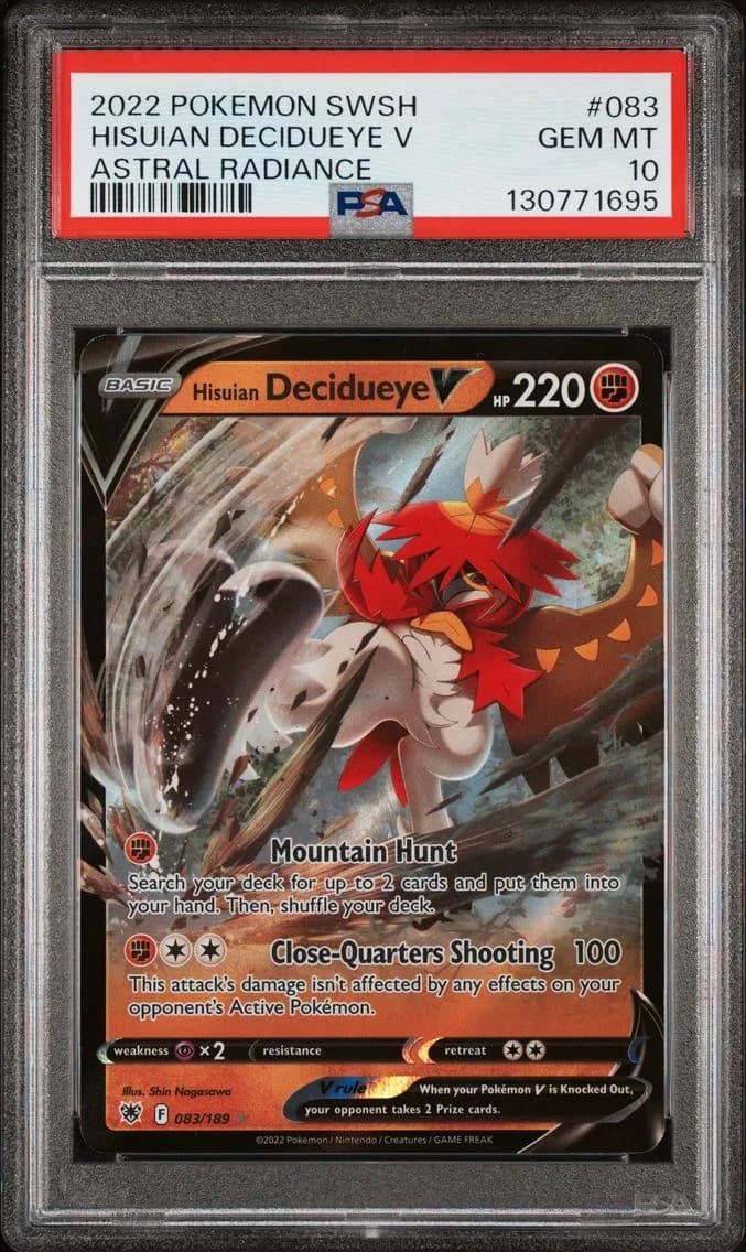 Hisuian Decidueye V, Sword & Shield Astral Radiance, PSA 10