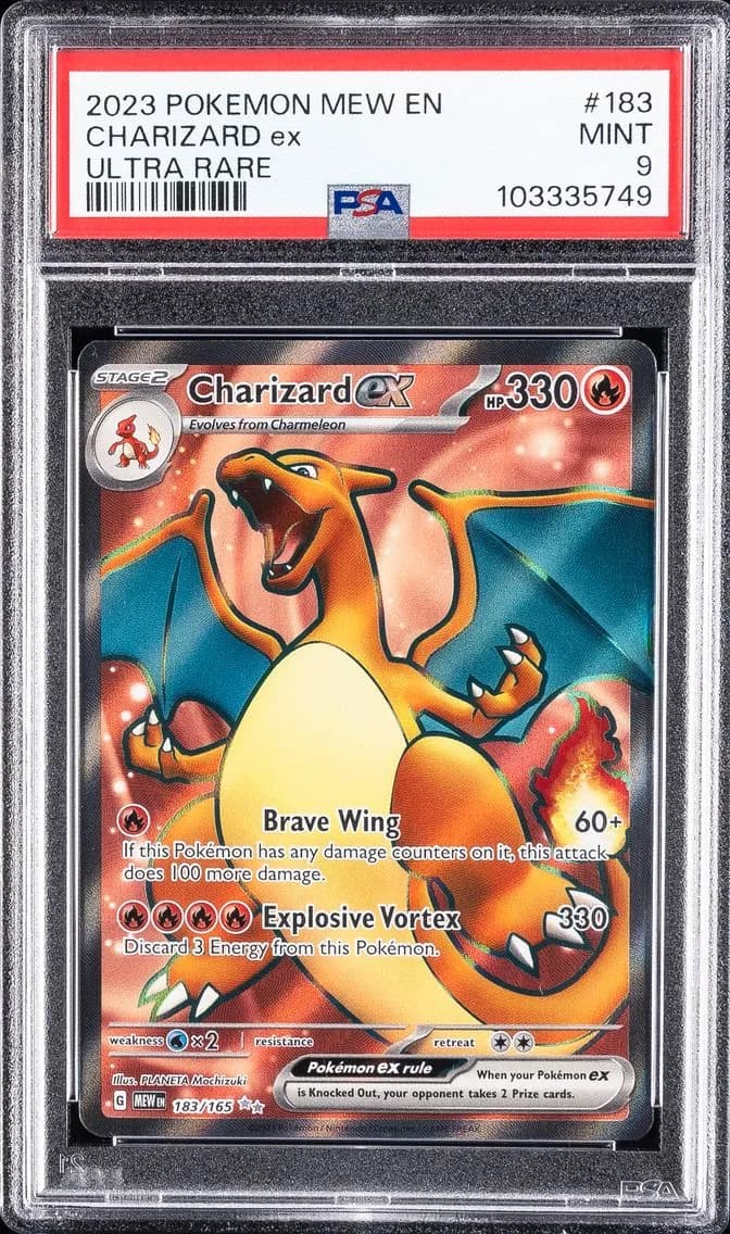 Charizard EX, 151, PSA 9