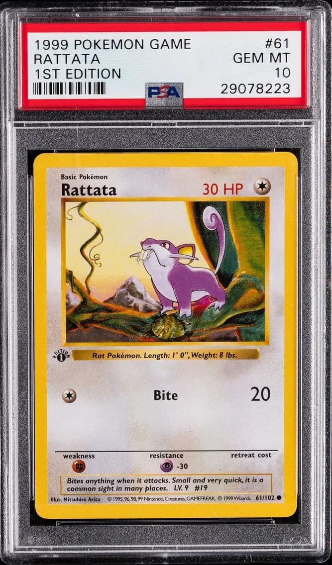 Rattata 1st Edition, Game, PSA 10