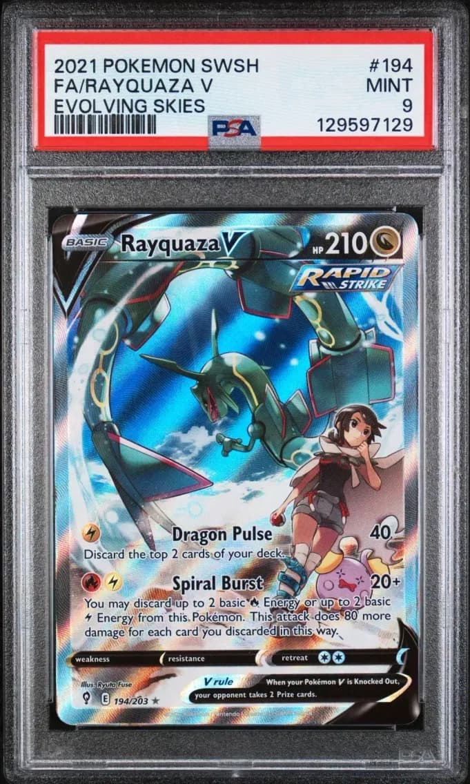 Rayquaza V, Sword & Shield Evolving Skies, PSA 9