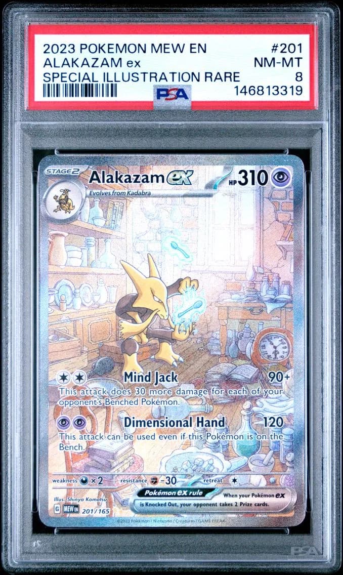 Alakazam EX, 151, PSA 8