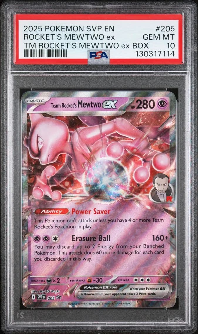 Team Rocket's Mewtwo EX, SV Black Star Promo, PSA 10