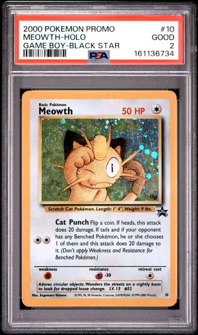 Meowth-Holo, Promo Black Star, PSA 2