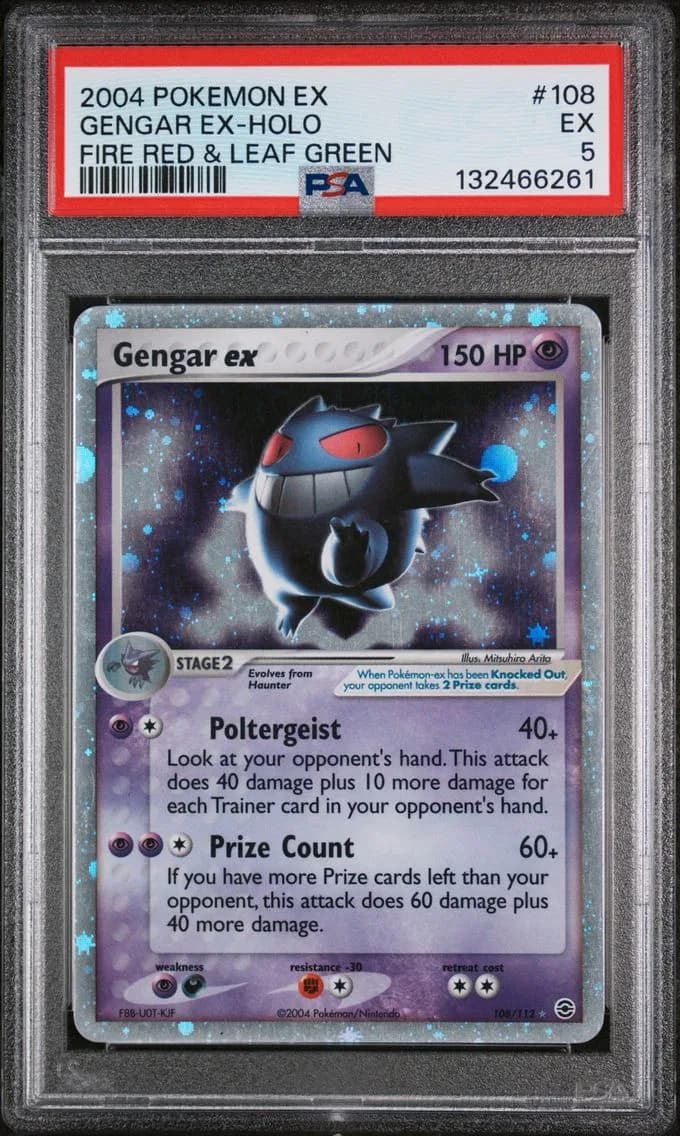 Gengar EX-Holo, EX Fire Red & Leaf Green, PSA 5