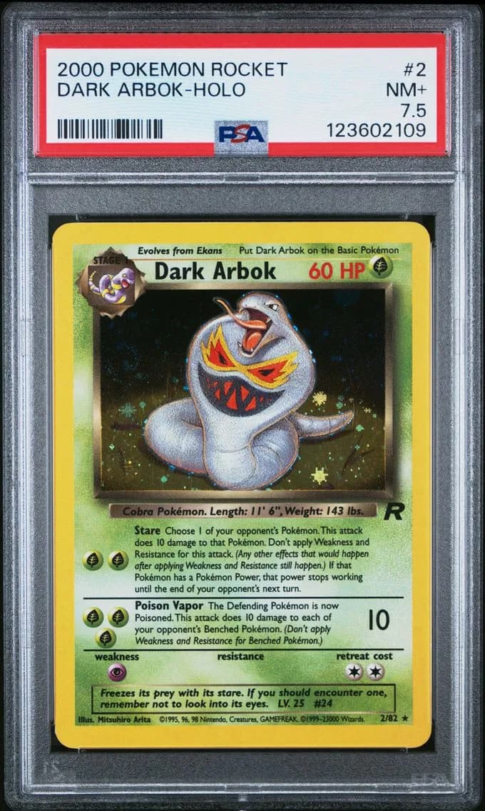 Dark Arbok-Holo, Rocket, PSA 7.5