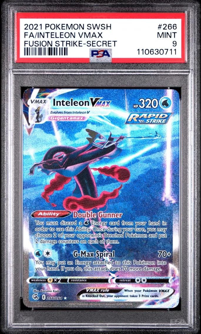Inteleon VMAX, Sword & Shield Fusion Strike, PSA 9