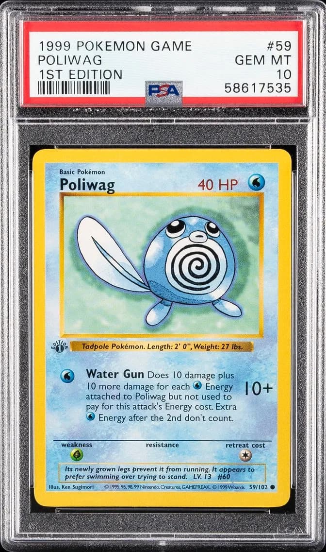 Poliwag 1st Edition, Game, PSA 10