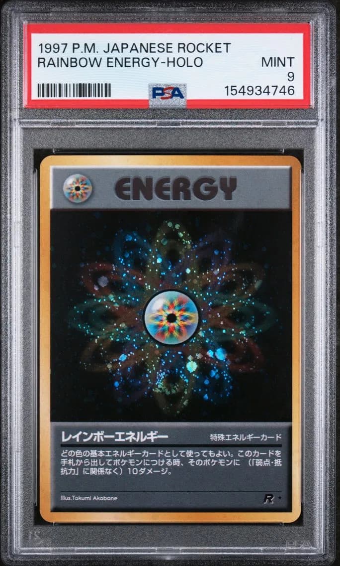 Rainbow Energy-Holo, Japanese Rocket, PSA 9