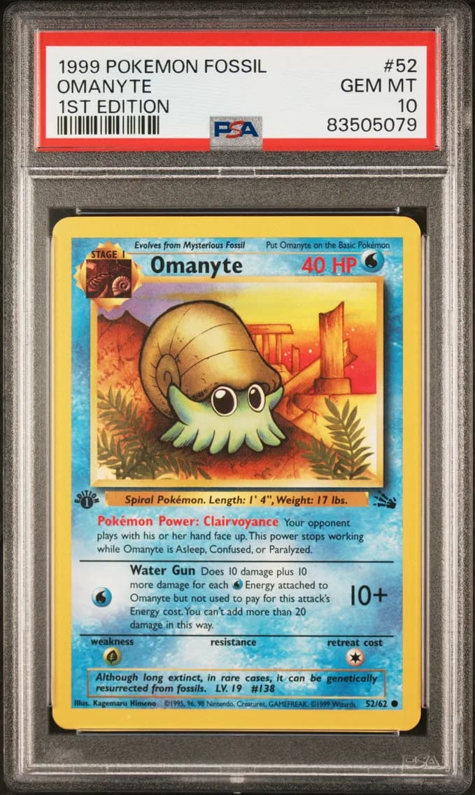 Omanyte 1st Edition, Fossil, PSA 10