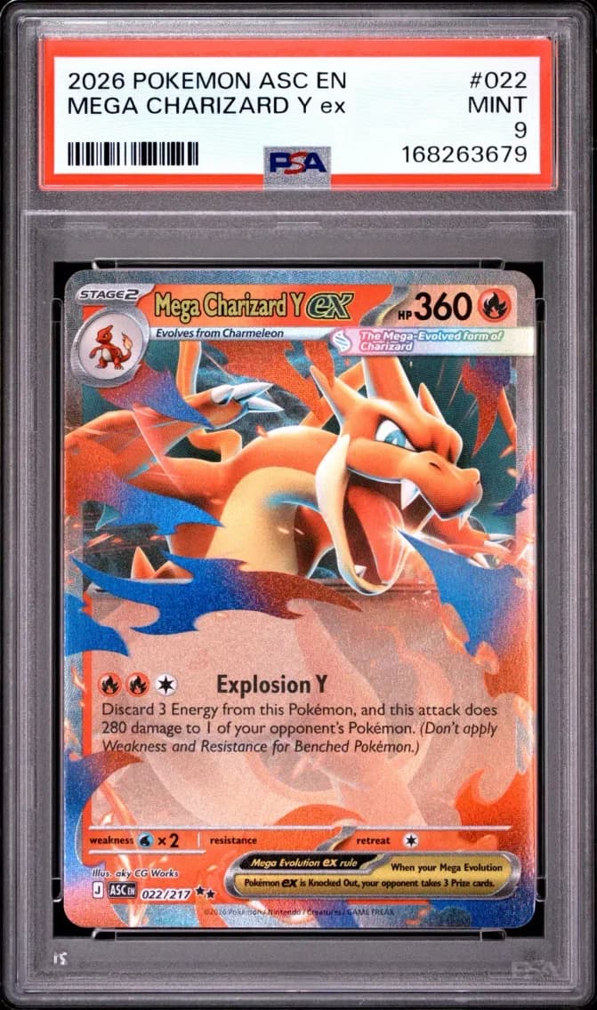 Mega Charizard Y EX, Ascended Heroes, PSA 9
