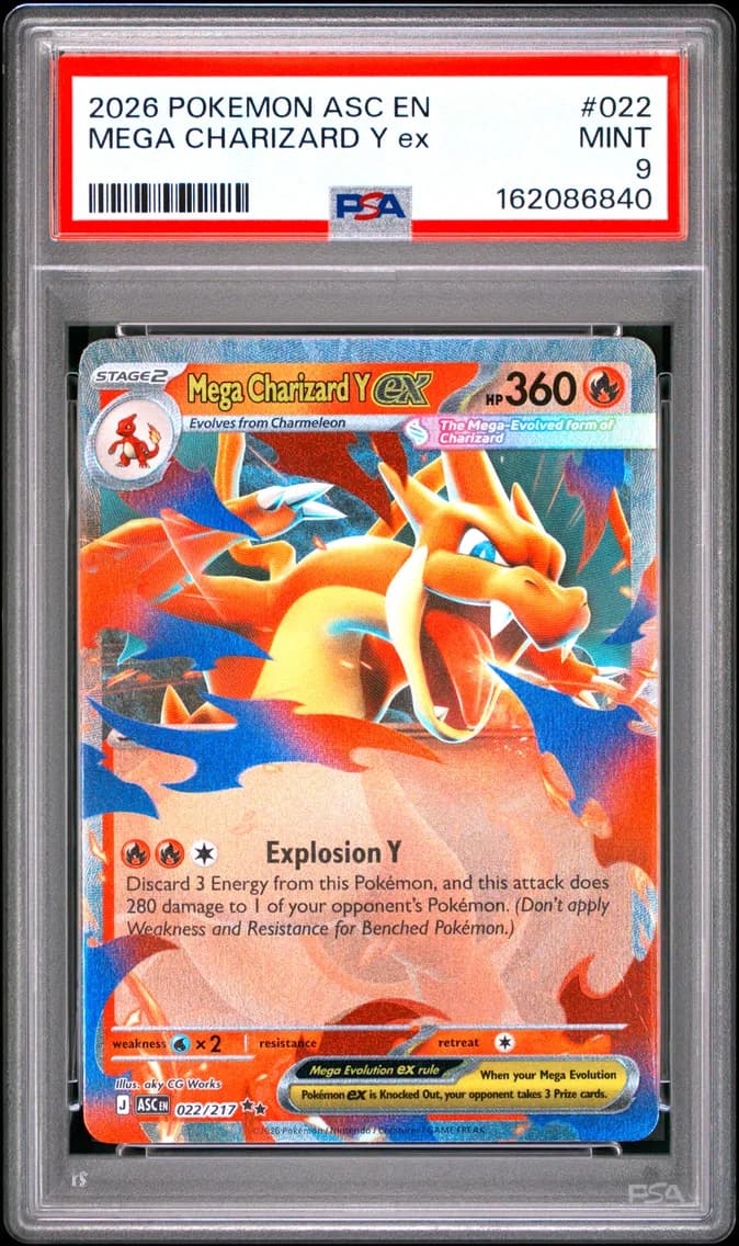 Mega Charizard Y EX, Ascended Heroes, PSA 9