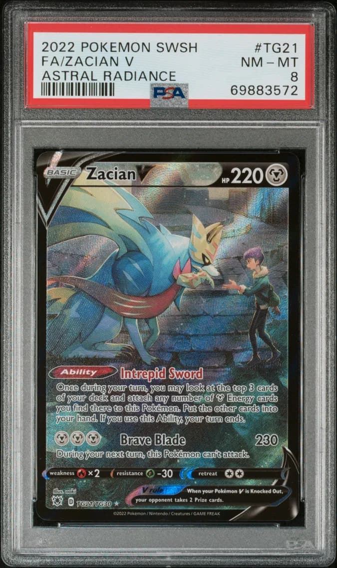 Zacian V, Sword & Shield Astral Radiance, PSA 8