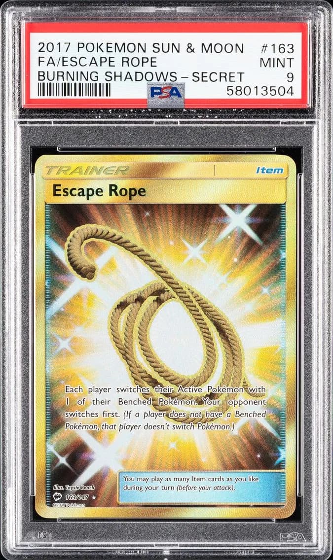 Escape Rope, Sun & Moon Burning Shadows, PSA 9