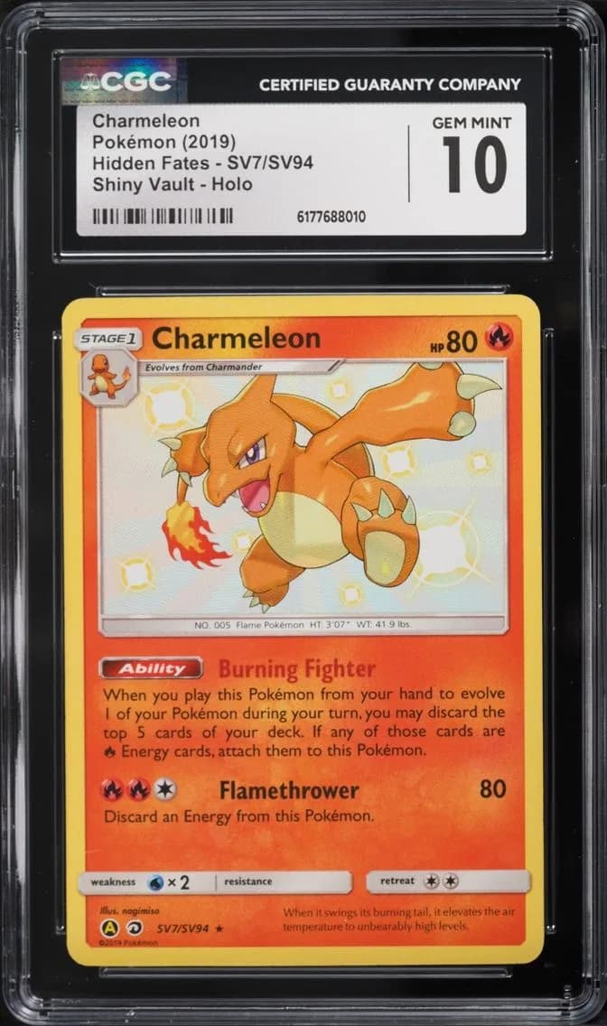Shiny Charmeleon, Hidden Fates, CGC 10