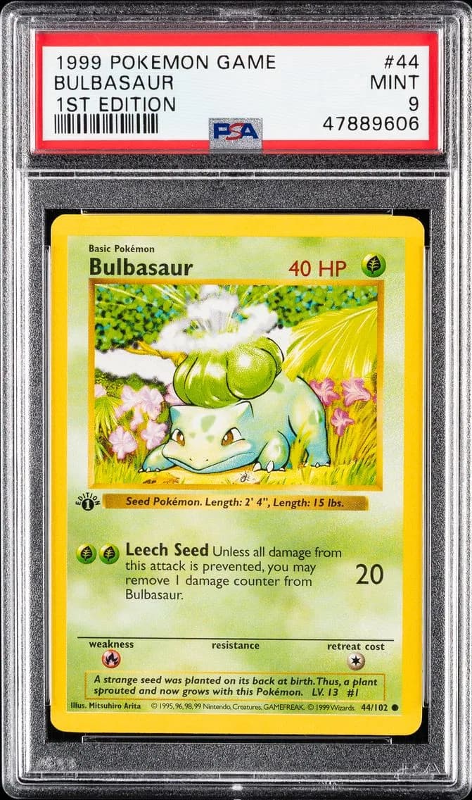 Bulbasaur 1st Edition, Game, PSA 9