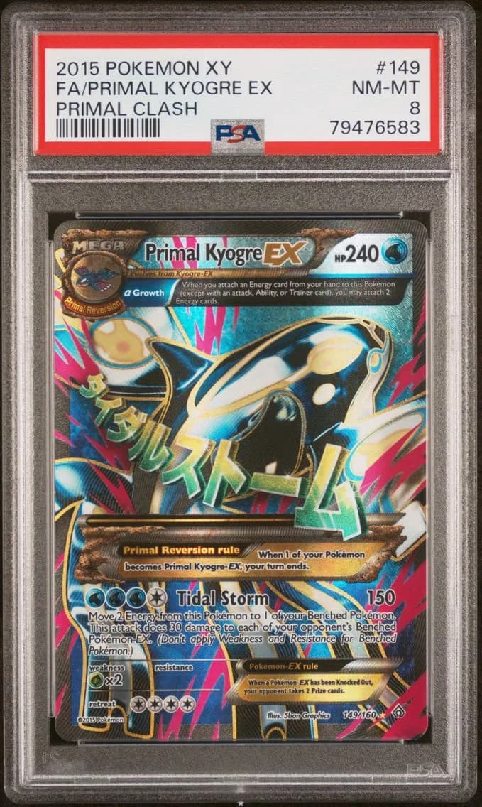 Primal Kyogre EX, XY Primal Clash, PSA 8