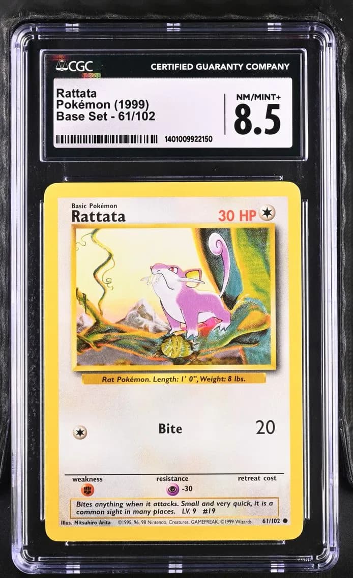 Rattata, Base Set - Unlimited, CGC 8.5