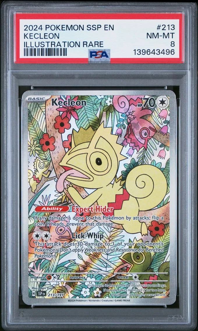 Kecleon Illustration Rare, Surging Sparks, PSA 8