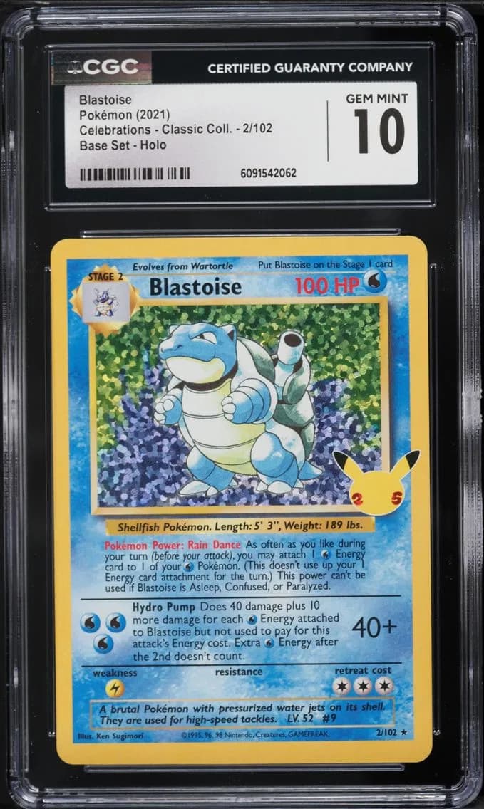 Blastoise-Holo, Celebrations - Classic Collection, CGC 10