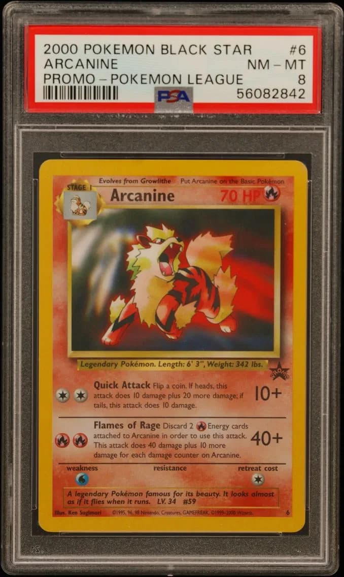 Arcanine, Promo Black Star, PSA 8