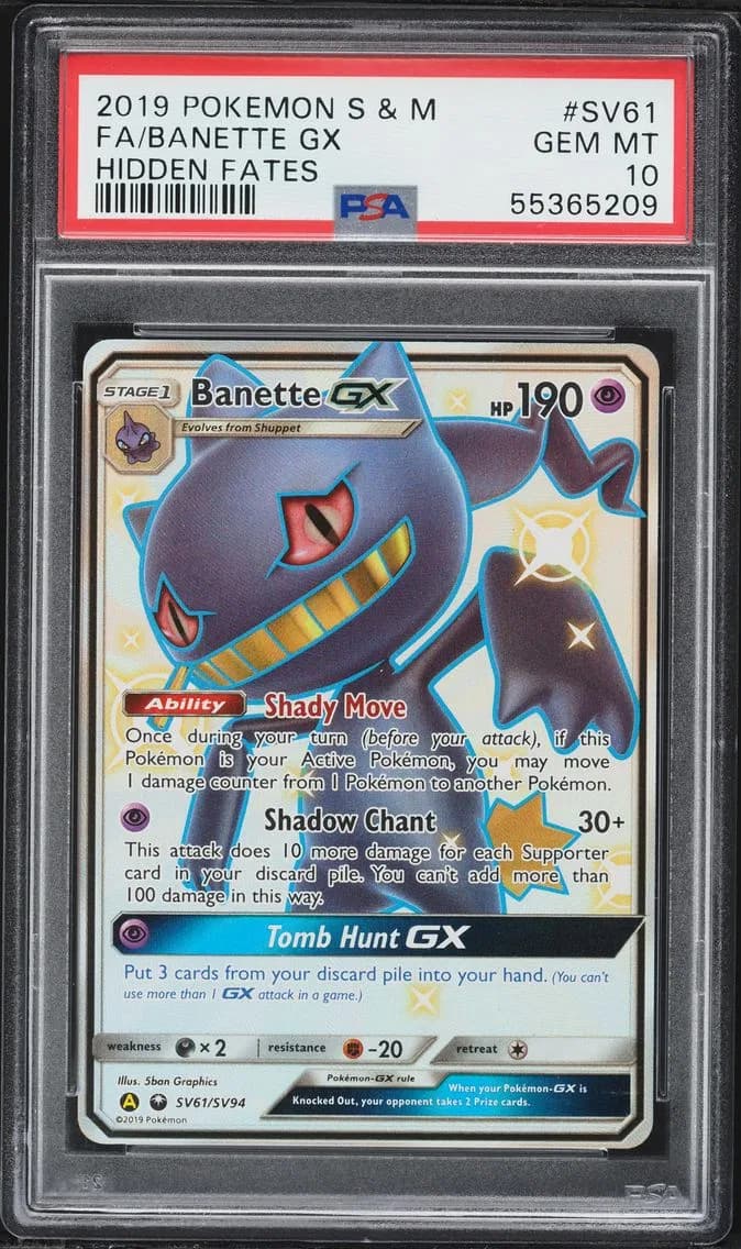 Banette GX, Sun & Moon Hidden Fates, PSA 10