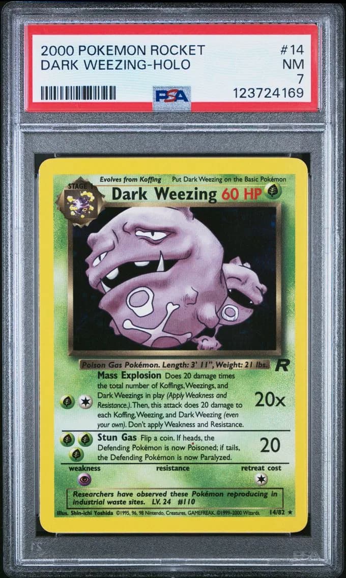 Dark Weezing-Holo, Rocket, PSA 7