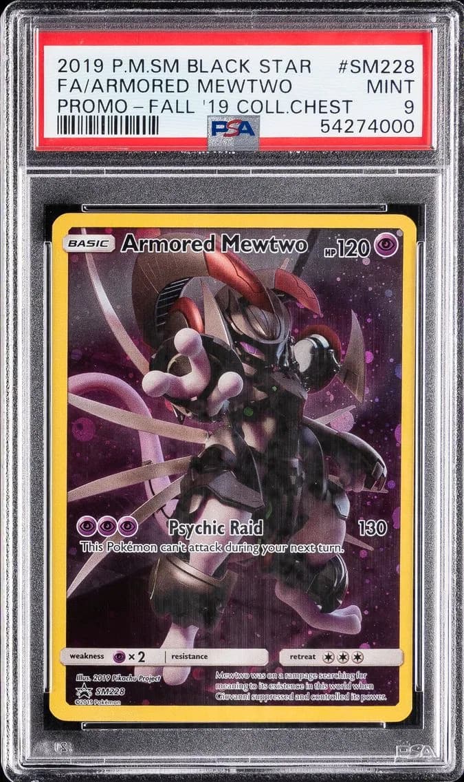 Armored Mewtwo, SM Black Star Promo, PSA 9