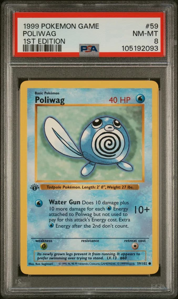 Poliwag 1st Edition, Game, PSA 8