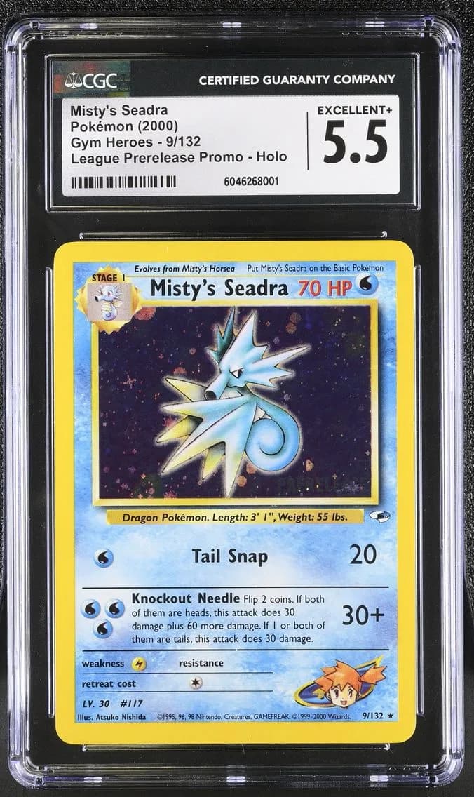 Misty's Seadra, Gym Heroes - Unlimited, CGC 5.5