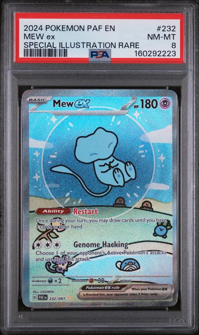 Mew EX, Paldean Fates, PSA 8