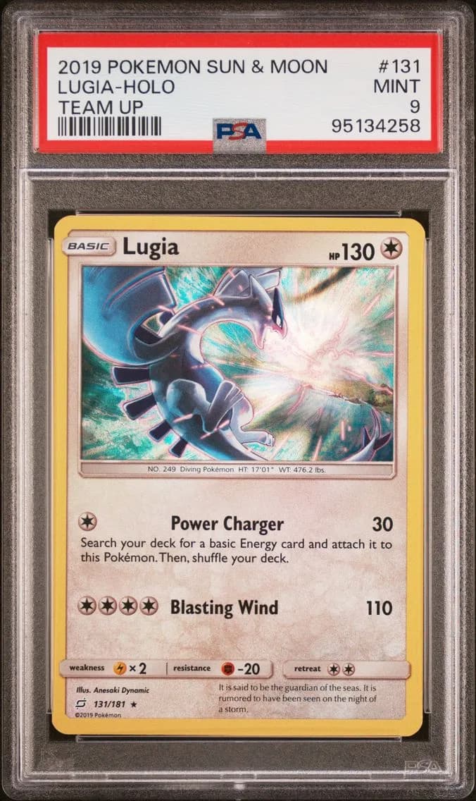 Lugia-Holo, Sun & Moon Team Up, PSA 9