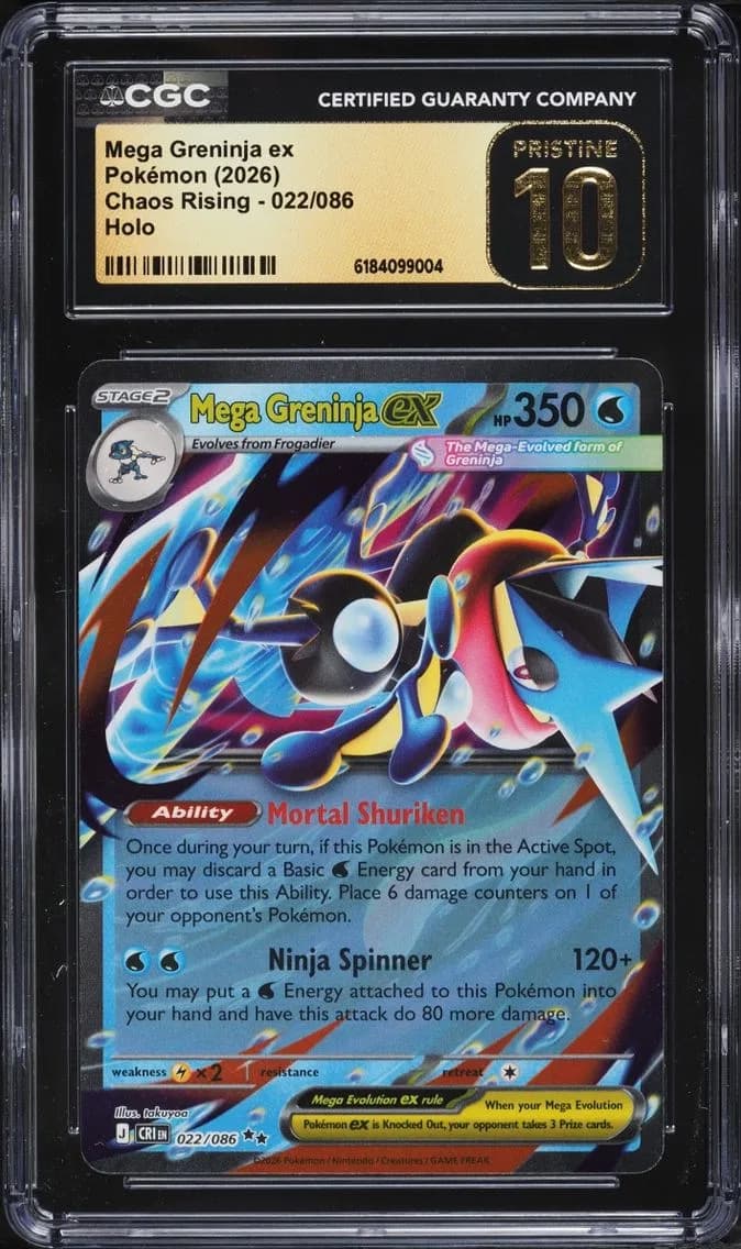 Mega Greninja ex, Chaos Rising, CGC 10