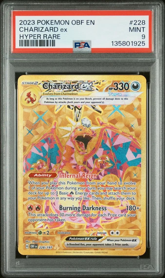 Charizard EX, Obsidian Flames, PSA 9