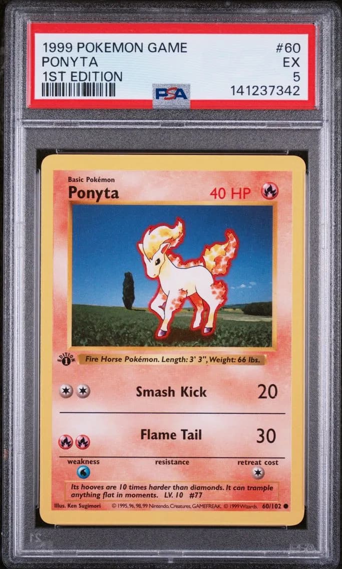 Ponyta 1st Edition, Game, PSA 5