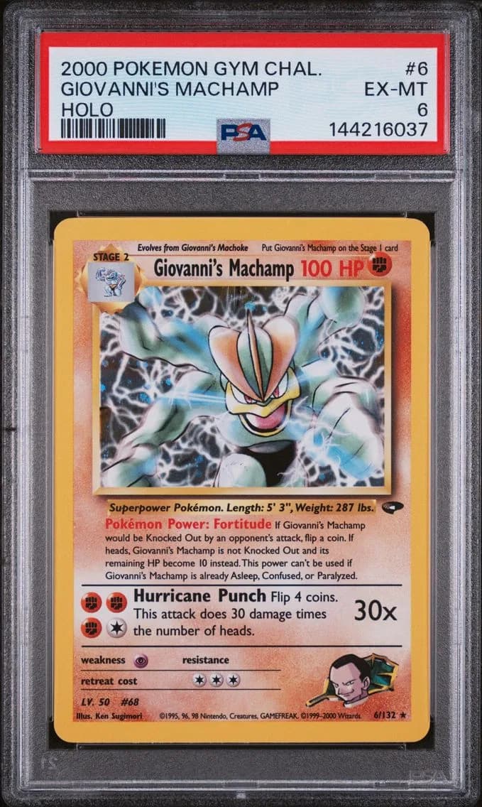 Giovanni's Machamp, Gym Challenge, PSA 6