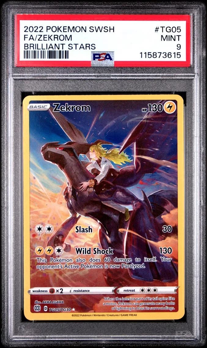 Zekrom, Sword & Shield Brilliant Stars, PSA 9