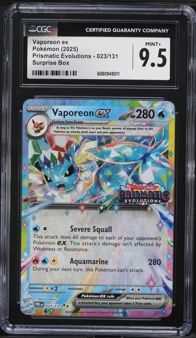 Vaporeon ex, Prismatic Evolutions, CGC 9.5