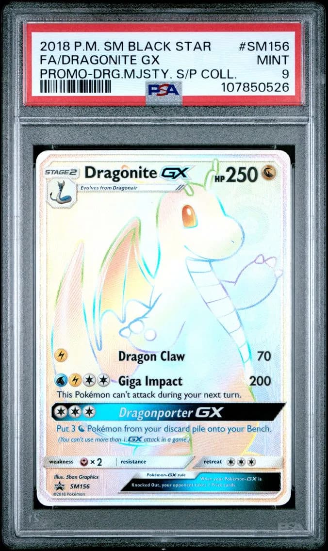 Dragonite GX, SM Black Star Promo, PSA 9