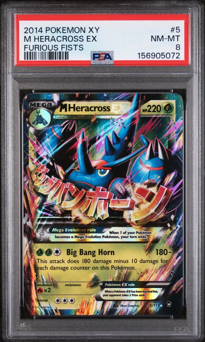 M Heracross EX, XY Furious Fists, PSA 8
