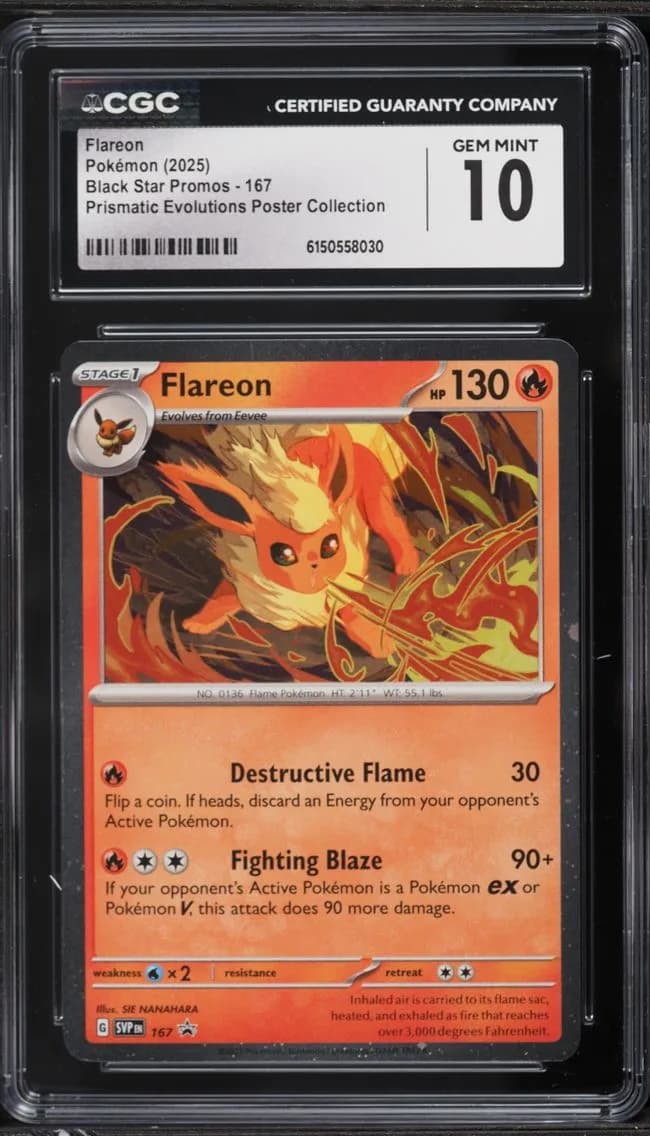 Poster Flareon, Black Star Promos - Scarlet & Violet SVP EN, CGC 10