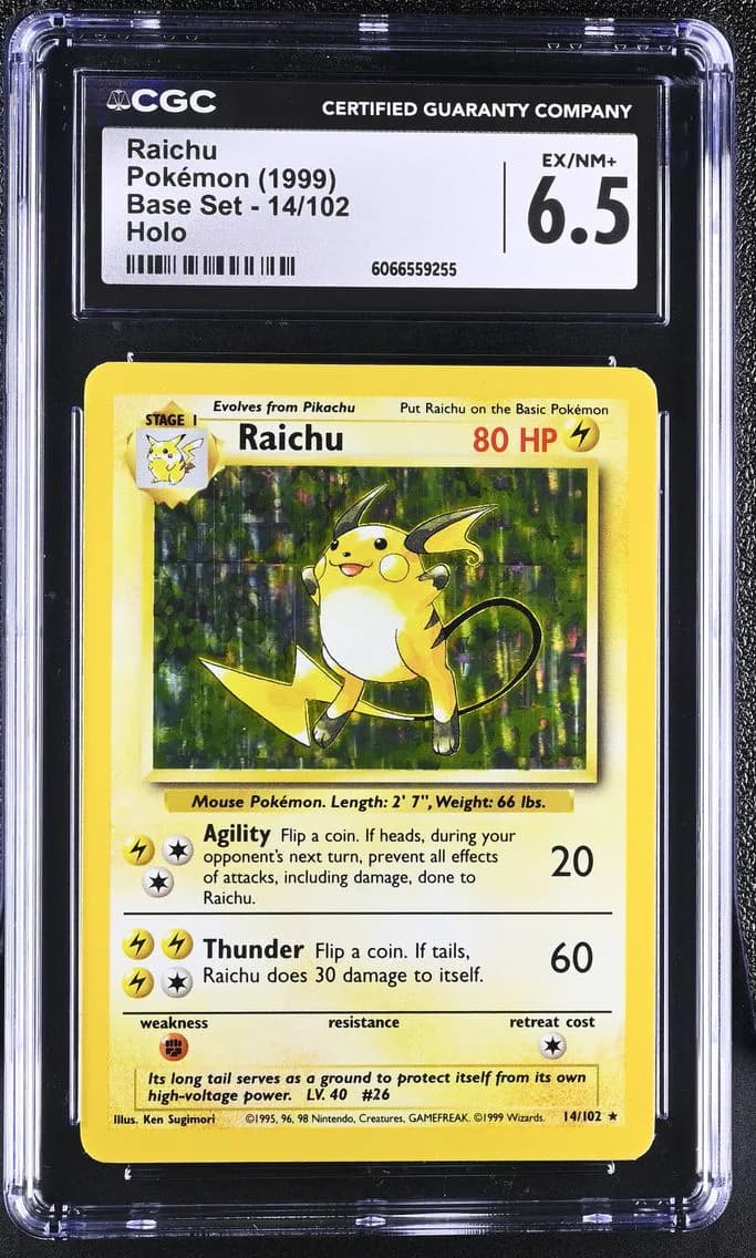 Raichu, Base Set - Unlimited, CGC 6.5