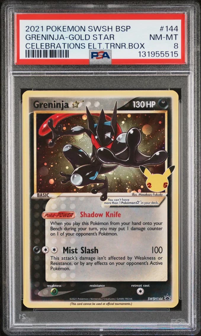 Greninja-Gold Star, Swsh Black Star Promo, PSA 8
