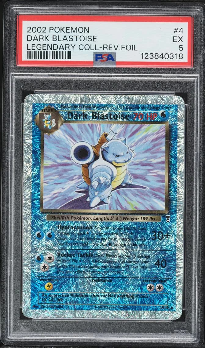 Dark Blastoise-Reverse Foil, Legendary Collection, PSA 5