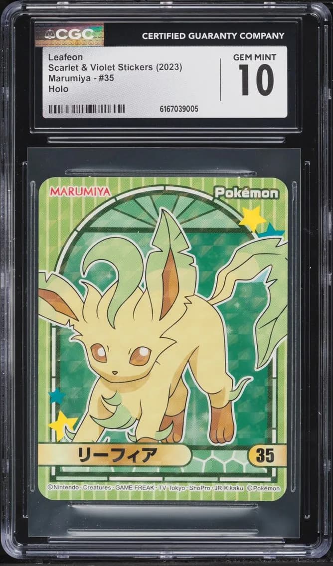 Leafeon, Scarlet & Violet Stickers (Marumiya Archway BG) - Japanese, CGC 10