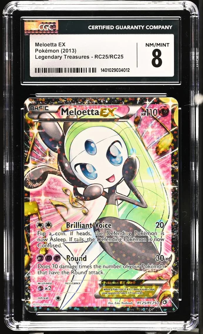 Meloetta EX, Legendary Treasures, CGC 8