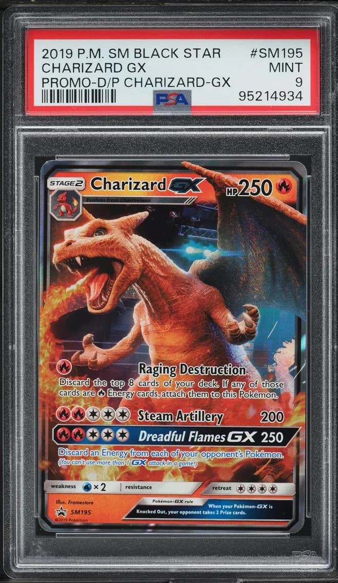 Charizard GX, SM Black Star Promo, PSA 9