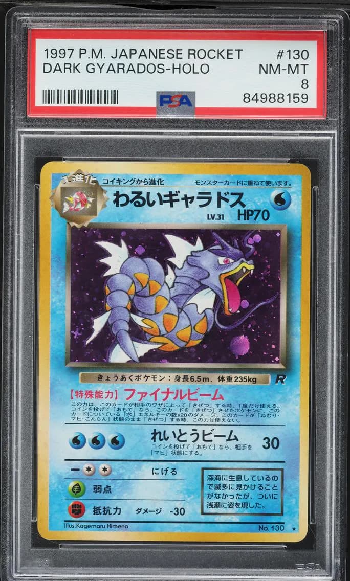 Dark Gyarados-Holo, Japanese Rocket, PSA 8