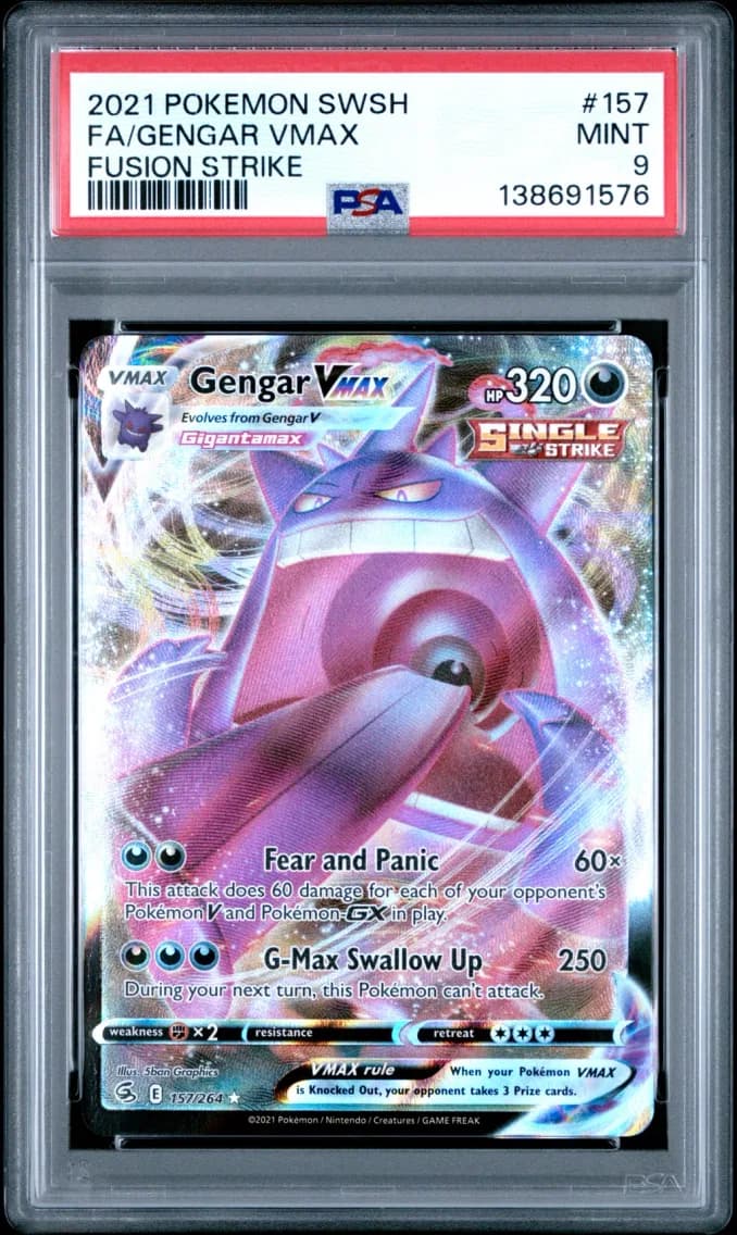 Gengar VMAX, Sword & Shield Fusion Strike, PSA 9