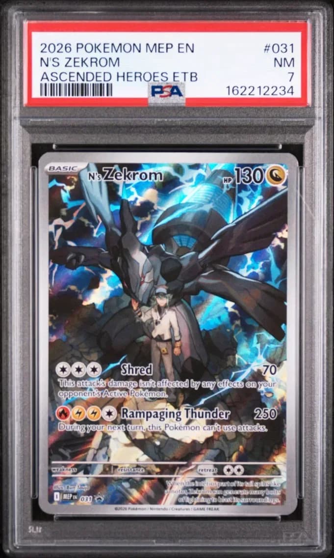N's Zekrom, Me Black Star Promo, PSA 7