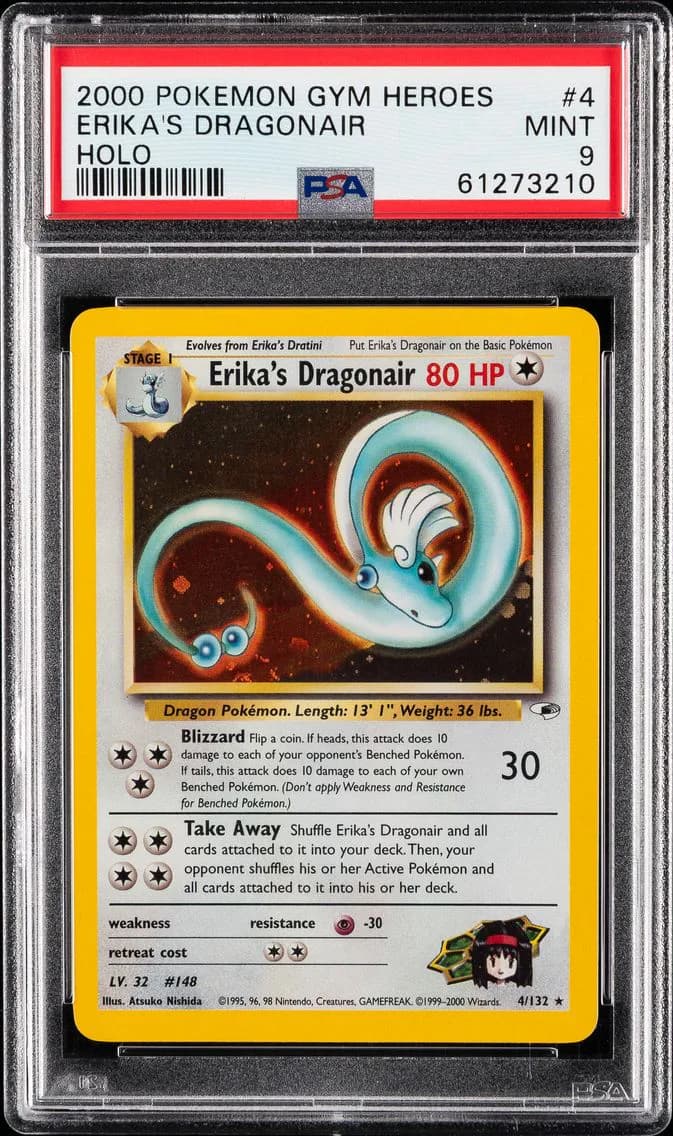 Erika's Dragonair, Gym Heroes, PSA 9